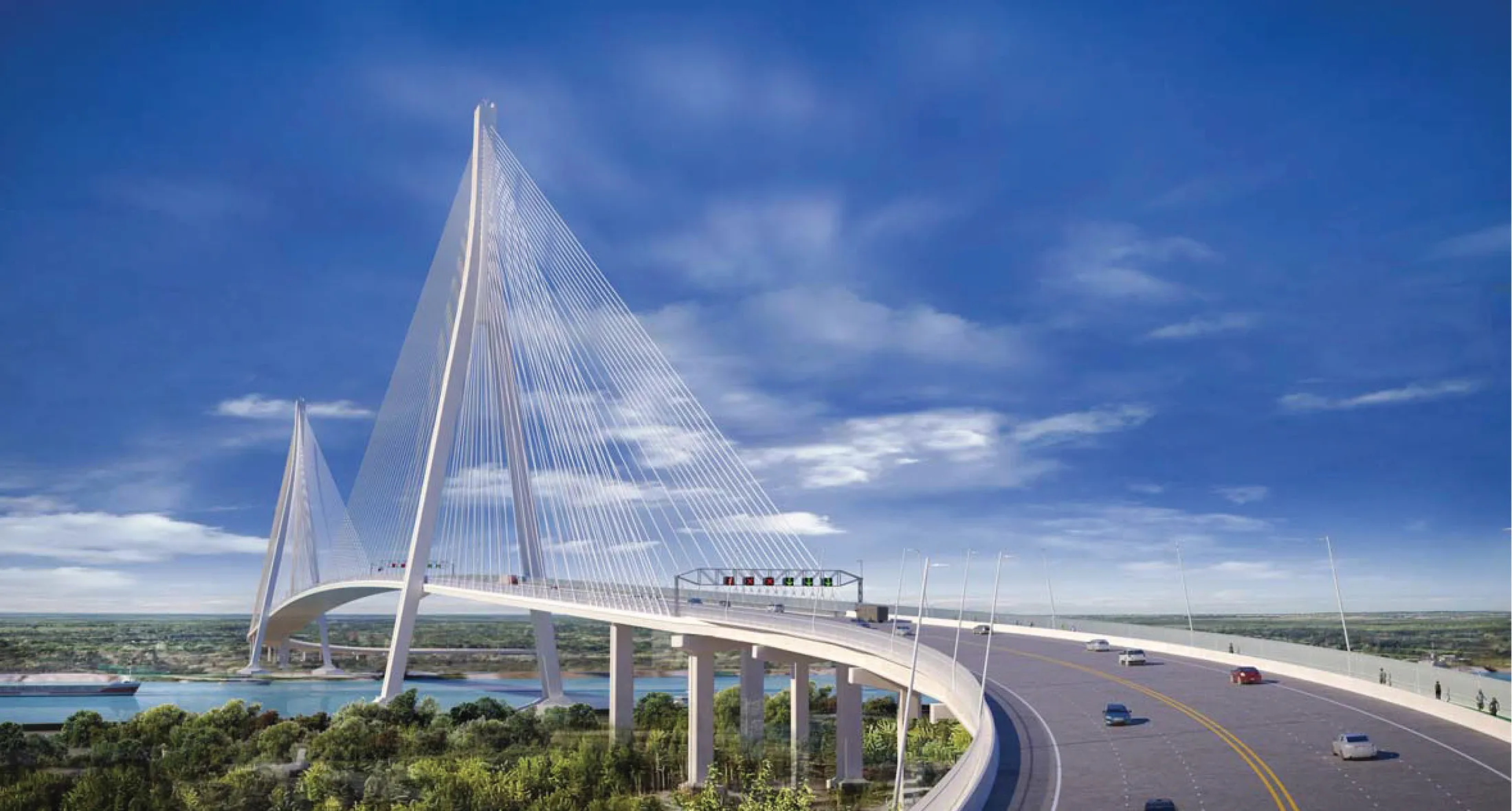 A rendering of the Gordie Howe International Bridge.