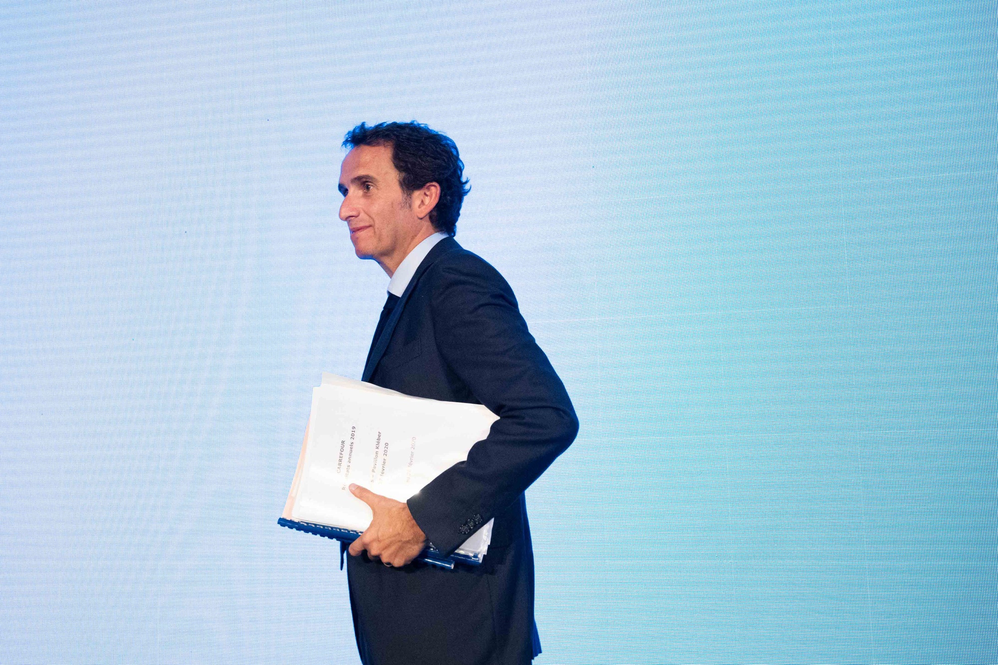 Alexandre Bompard, CEO of Carrefour SA, announces his results 