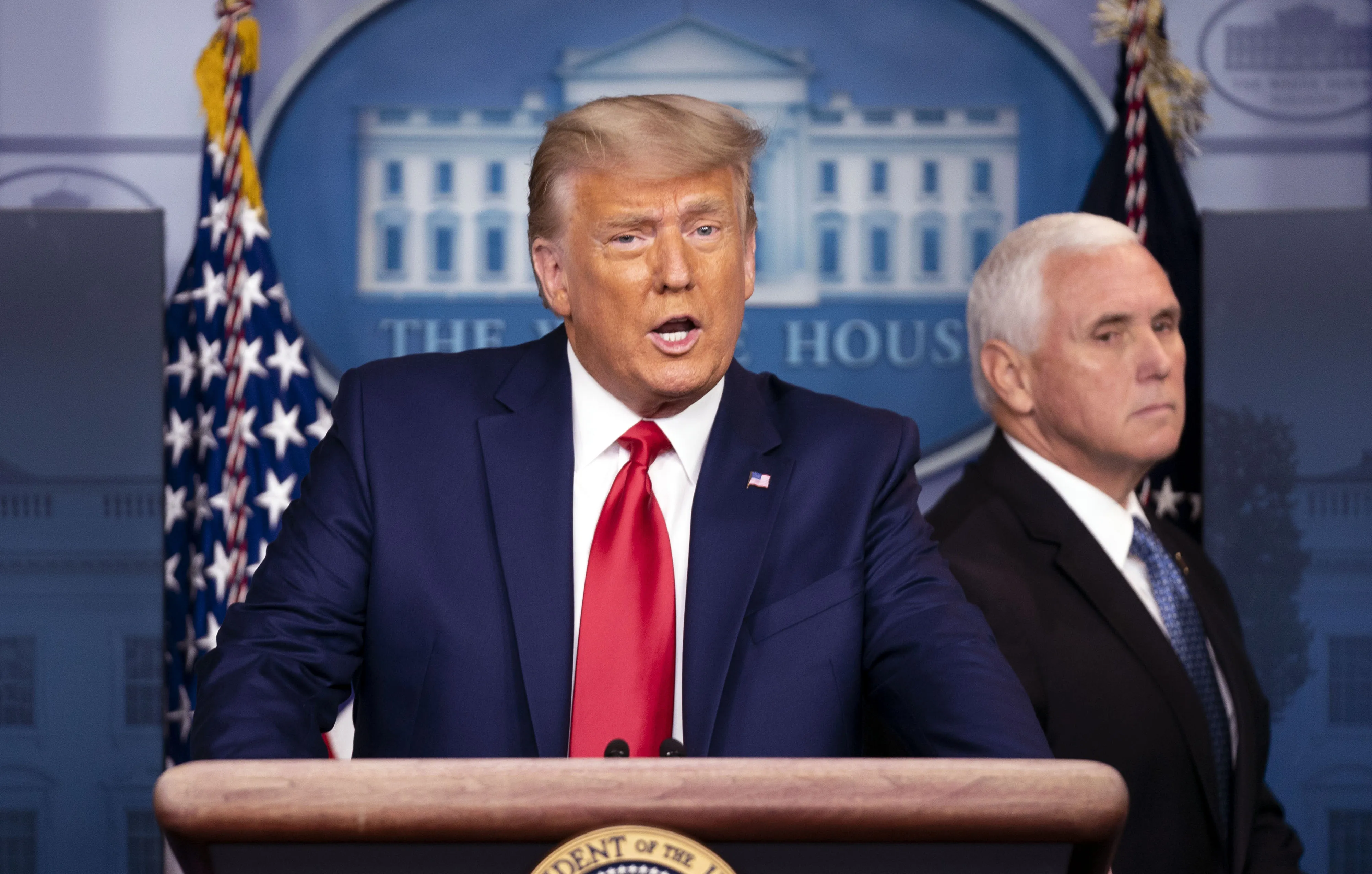 Donald Trump and Mike Pence, in 2020.&nbsp;