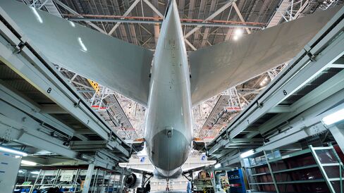 A newly delivered Boeing 777-300ER passenger jet at Narita Airport in Tokyo.