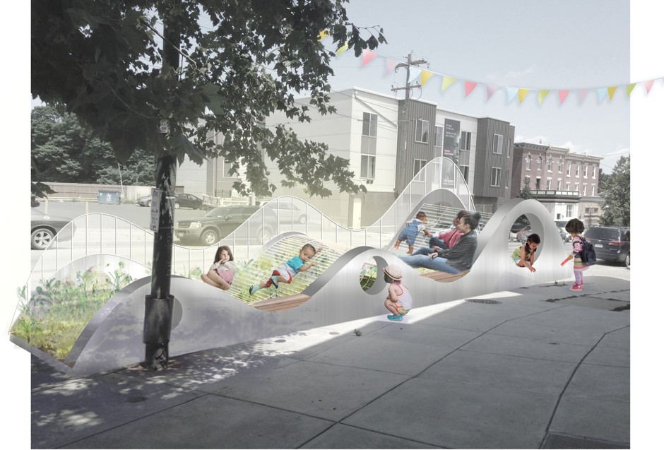 An early concept design for the Play Parklet in West Philadelphia.