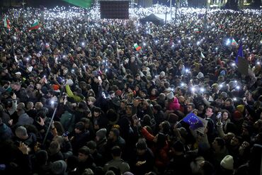 Protesters during an anti-government demonstration in Sofia, on Dec. 10.