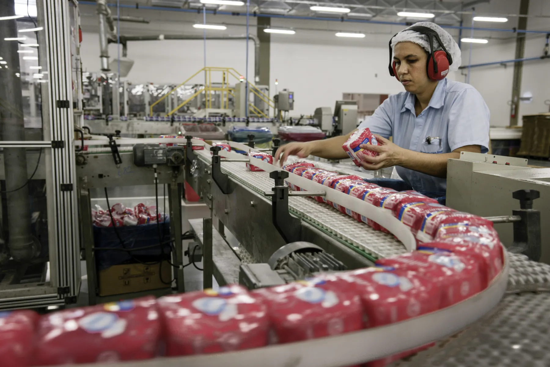 A worker performs&nbsp;quality control check at a manufacturer of&nbsp;hygiene products&nbsp;in Brazil&nbsp;
