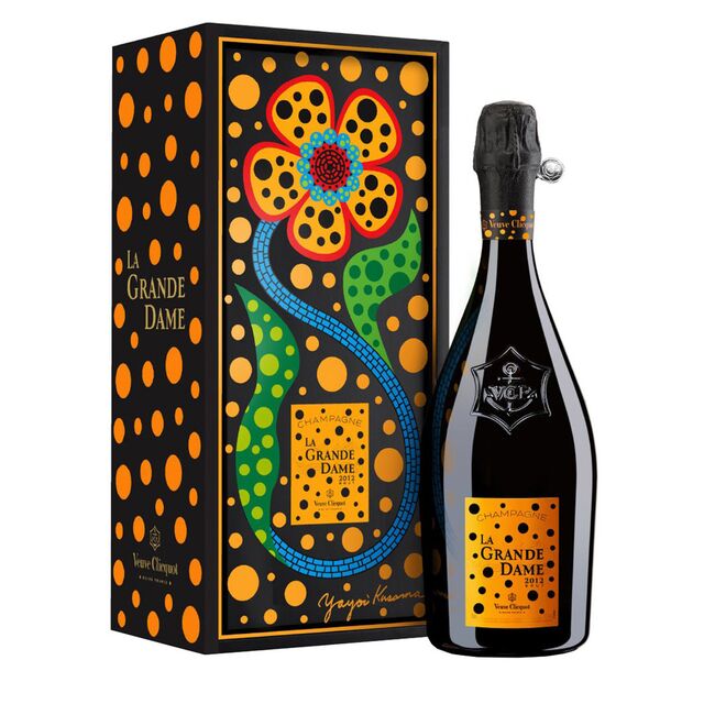 Veuve Champagne Bottle in Louis Vuitton Check Design handpainted