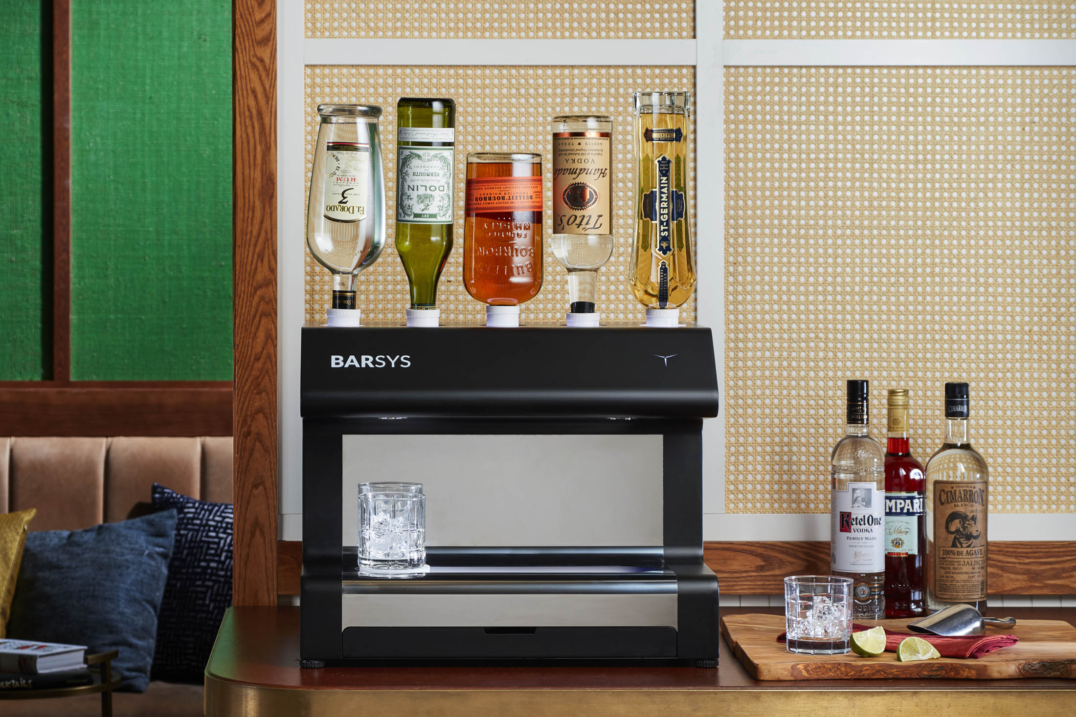 Mixologist quality cocktails in an instant. Barsys Smart Coaster AI mixology bartender kit for the cocktail connoisseur automated cocktail maker for the home bar 