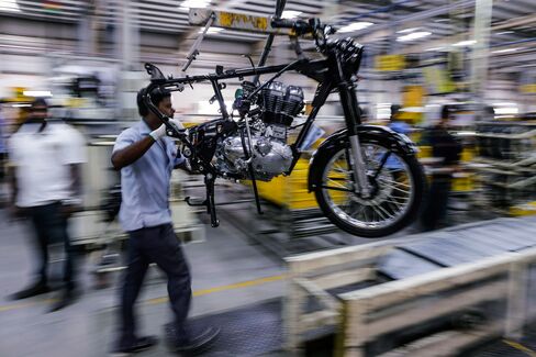 Production Line At Royal Enfield Motors Ltd. Factory As India Robot Invasion Undercuts Modi's Quest To Put Poor To Work