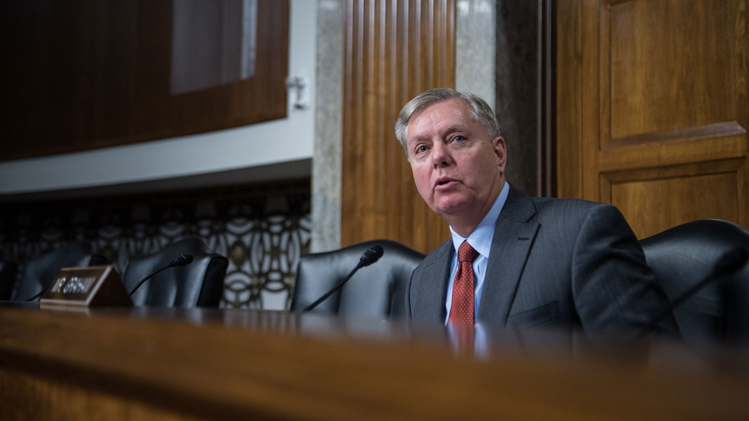 US Republican Senator from South Carolina Lindsey Graham speaks during a US Senate Armed Services Committee on global challenges and US national security strategy on Capitol Hill in Washington&lt;DC on January 27, 2015.
