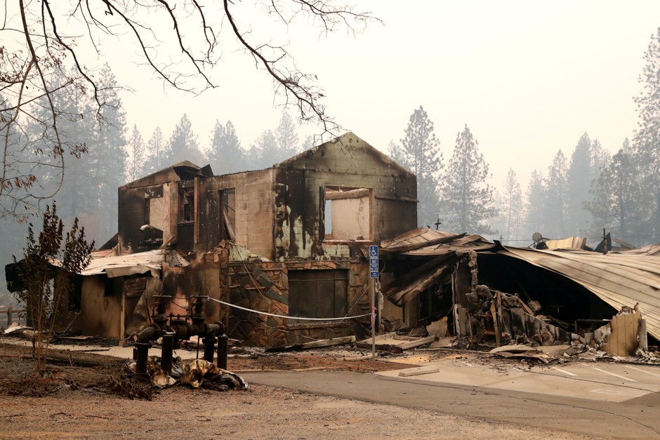 Paradise, California, was almost completely leveled by the Camp Fire last week.