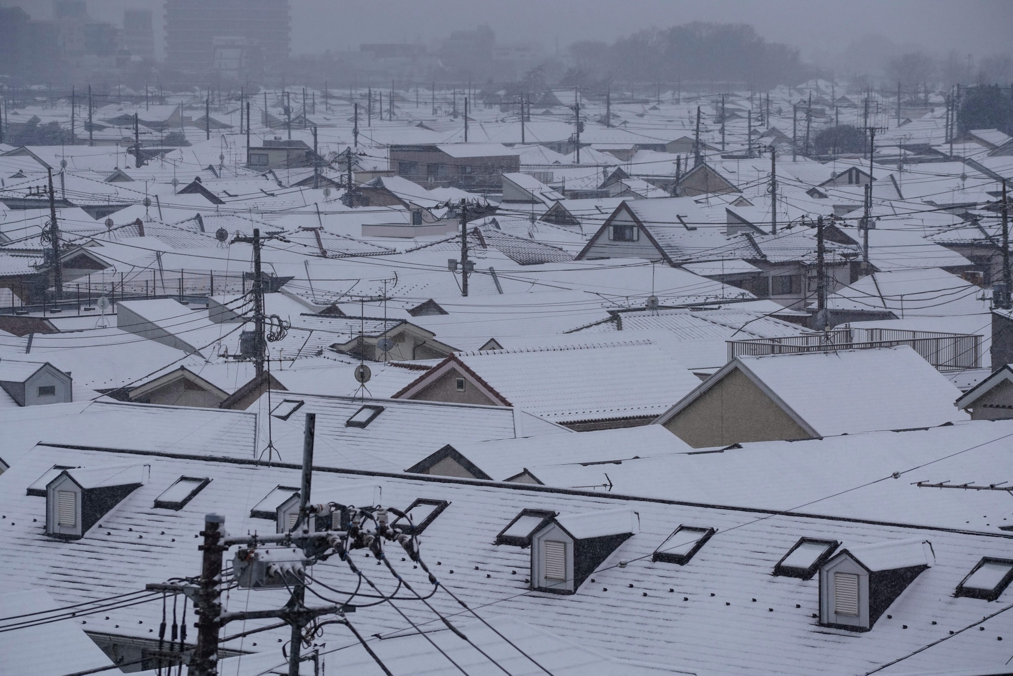 Photos: Heaviest snowstorm in years cuts power, delays travel in Tokyo