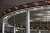 An electronic ticker at the Tokyo Stock Exchange.