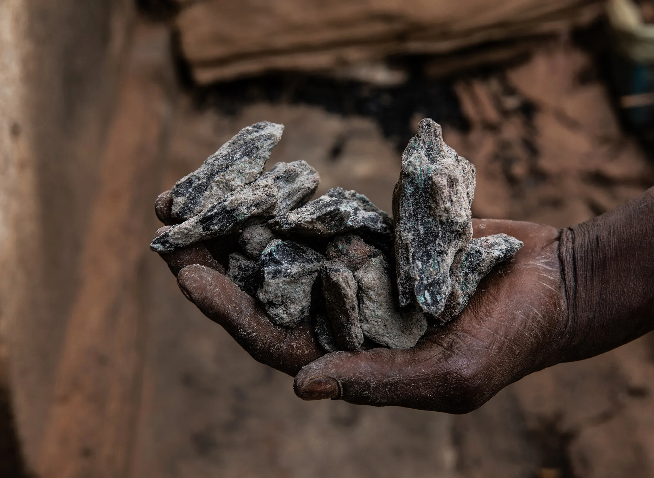 Cobalt ore collected in&nbsp;Kolwezi, Congo.