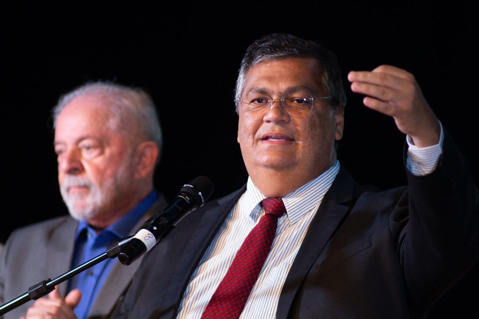 Brazil Justice Minister Flavio Dino (right) with President Luiz Inacio Lula da Silva