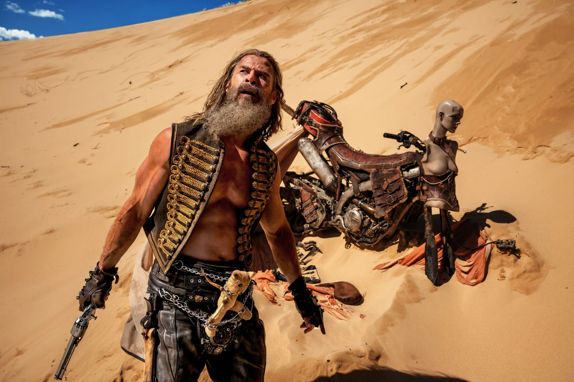 A delightful Chris Hemsworth in Furiosa: A Mad Max Saga.&nbsp;