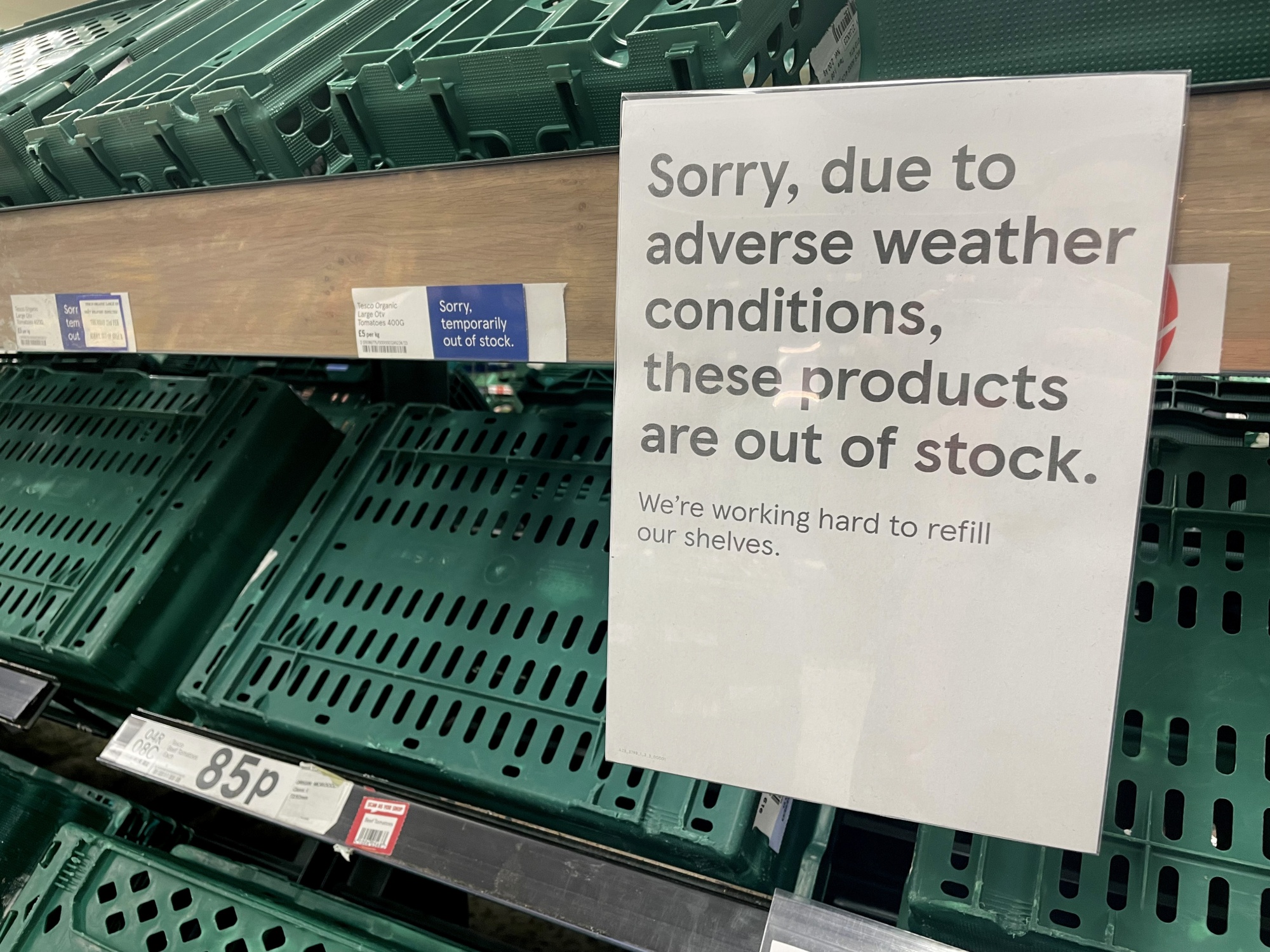 UK supermarkets Tesco, Aldi and Asda are rationing fruit and salad  vegetables