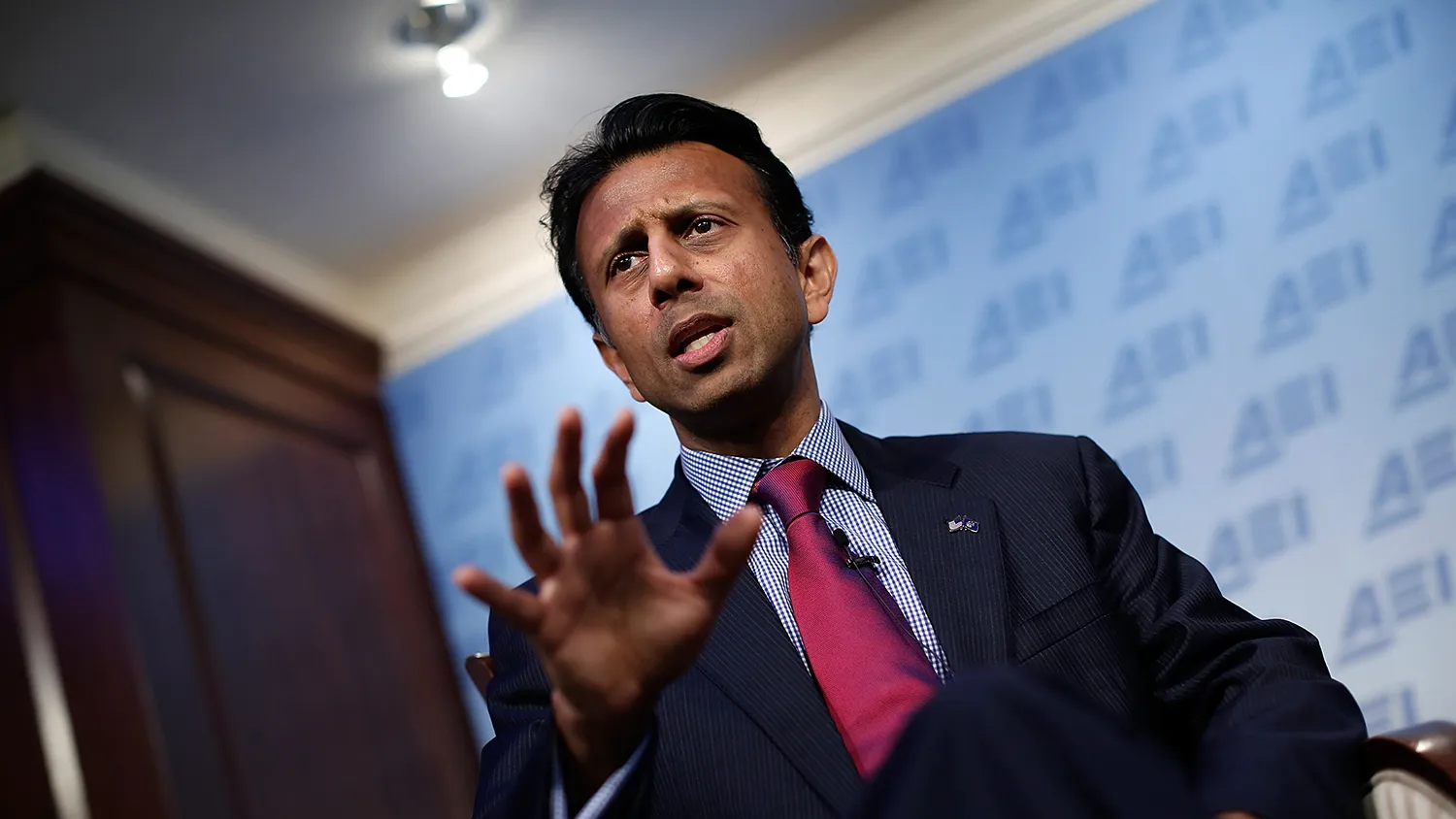 Louisiana Gov. Bobby Jindal speaks on the topic of 'Rebuilding American Defense' at the American Enterprise Institute October 6, 2014 in Washington, DC.
