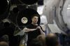 Elon Musk gestures as he speaks during an event at the SpaceX headquarters in Hawthorne, California.