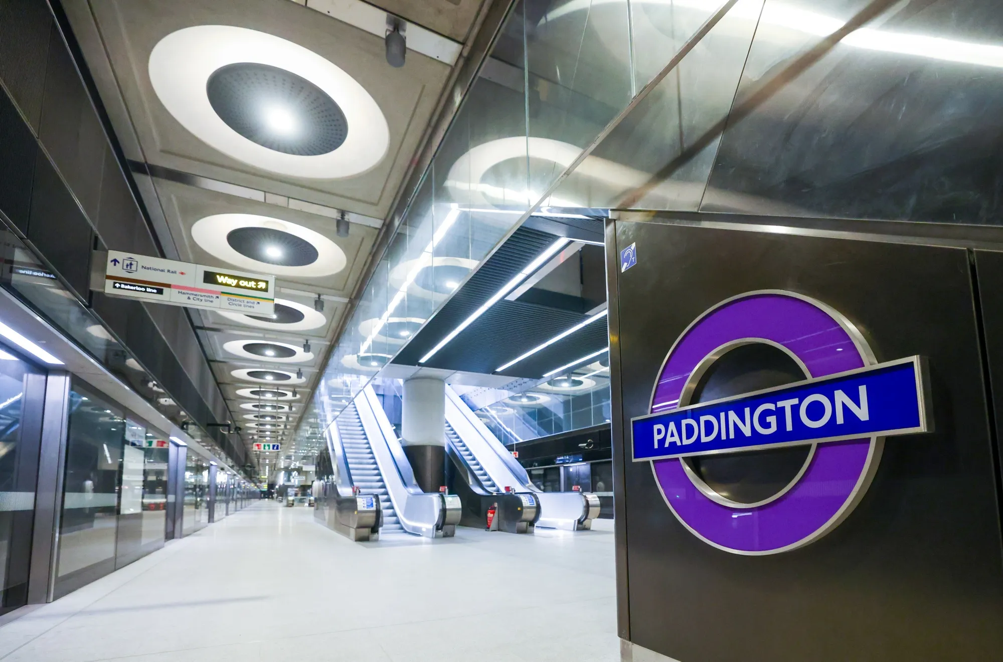 Paddington station during trial operations on the Elizabeth Line service in London.