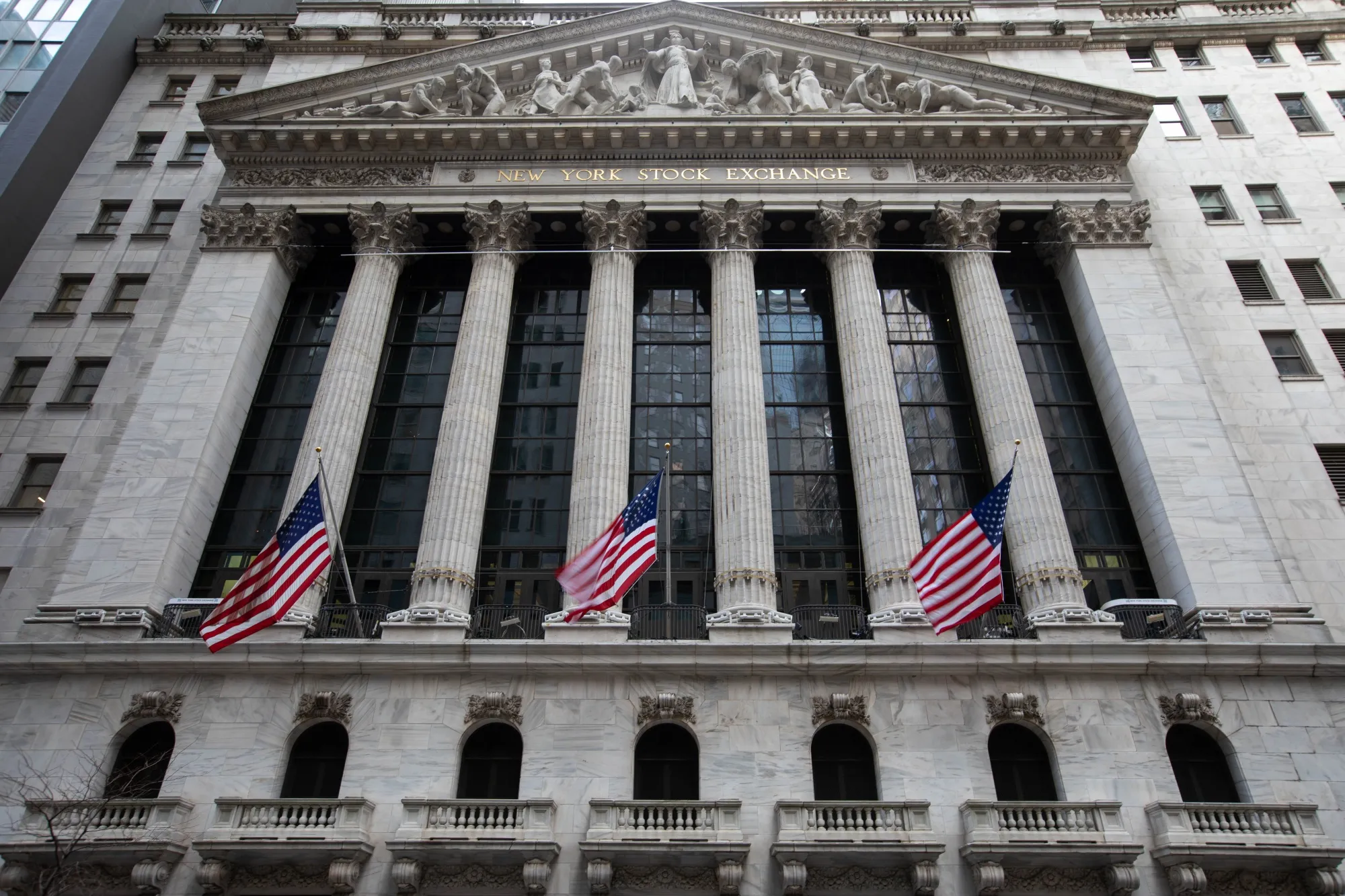 Outside the New York Stock Exchange (NYSE) in New York, U.S.
