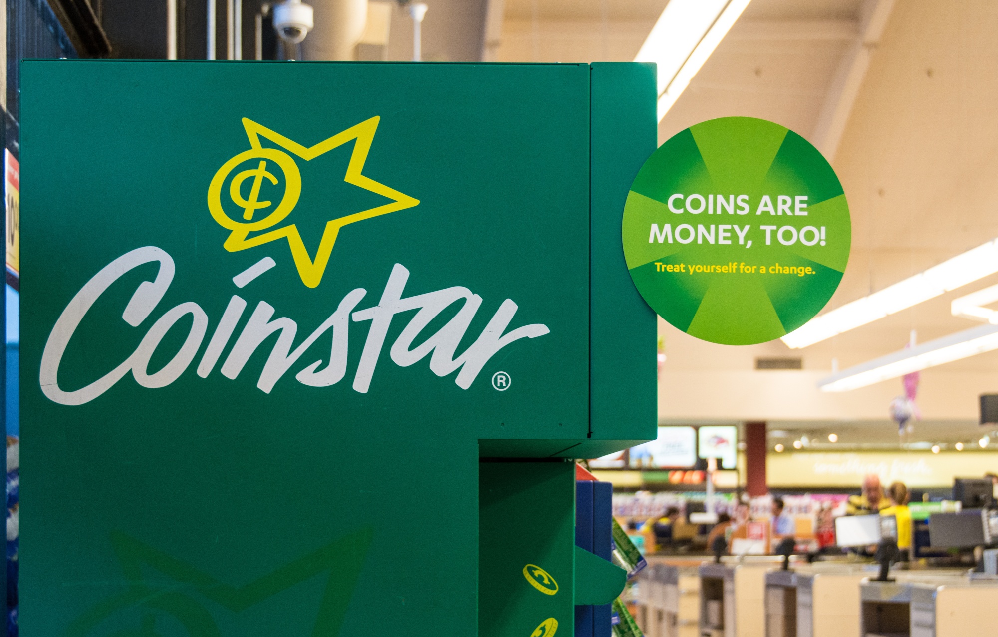 Coinstar kiosks in a supermarket in Toronto.&nbsp;