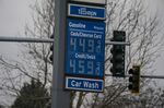 Fuel prices above $4 a gallon at a Chevron gas station in Seattle, Washington, U.S., on March 7, 2022. Rising&nbsp;gasoline prices is&nbsp;a clear sign of the energy inflation that's hurting consumers.