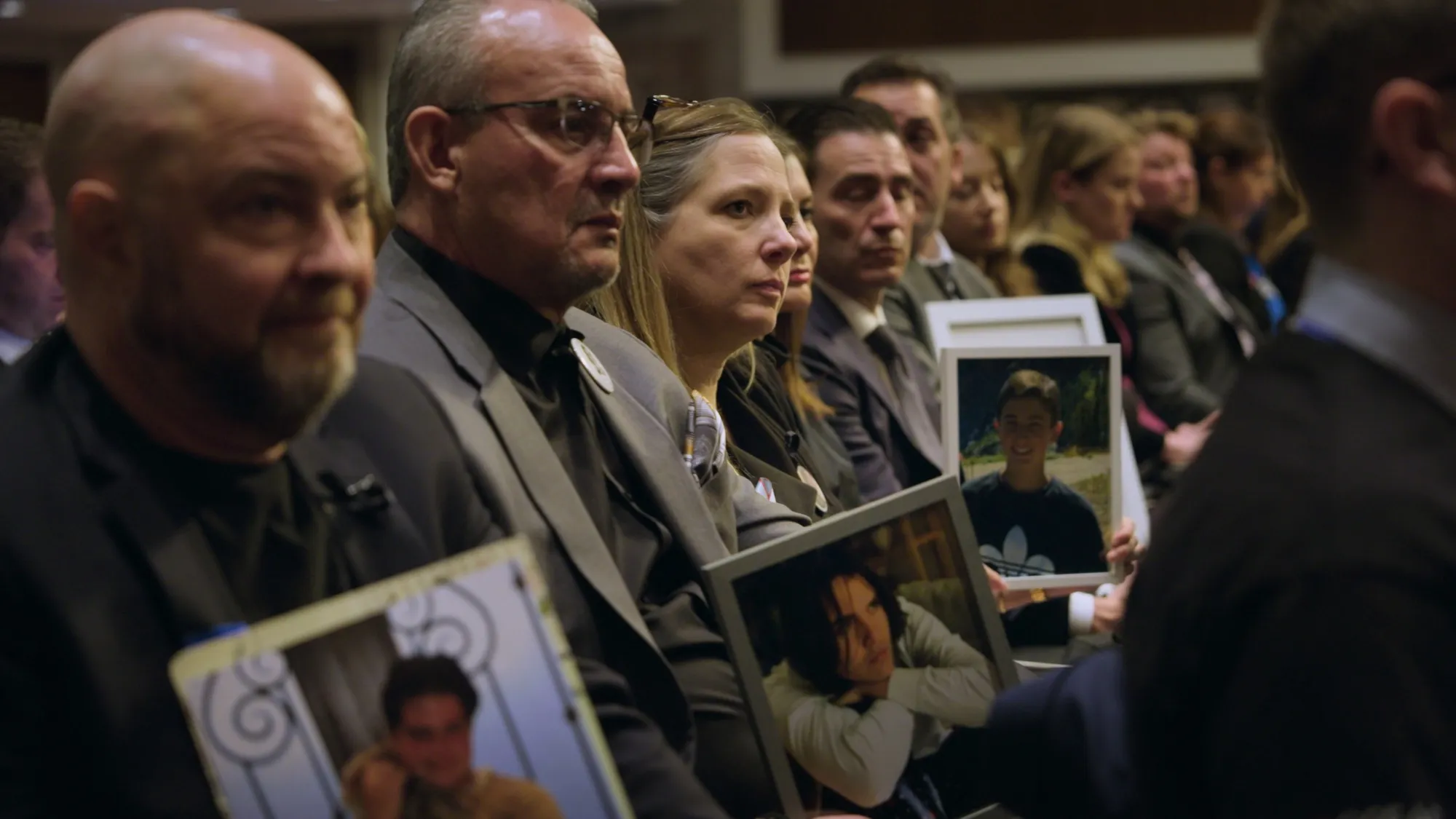 Parents of social media victims, including Amy Neville, attend a Senate Judiciary Committee hearing on Big Tech and the Online Child Sexual Exploitation Crisis on January 31, 2024.