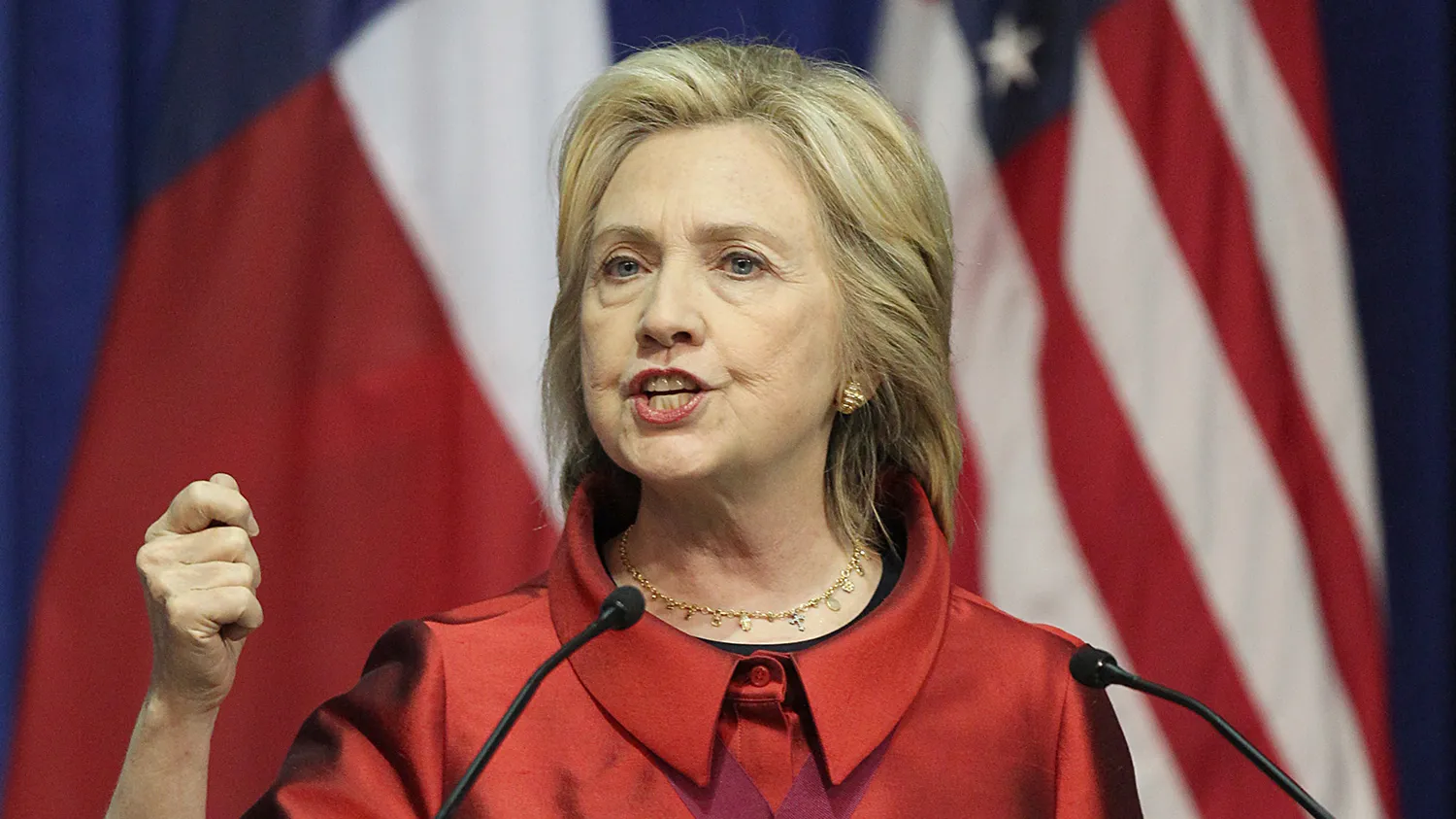 Democratic Presidential candidate Hillary Clinton speaks at the Inaugural Barbara Jordan Gold Medallion at Texas Southern University on June 4, 2015 in Houston, Texas.
