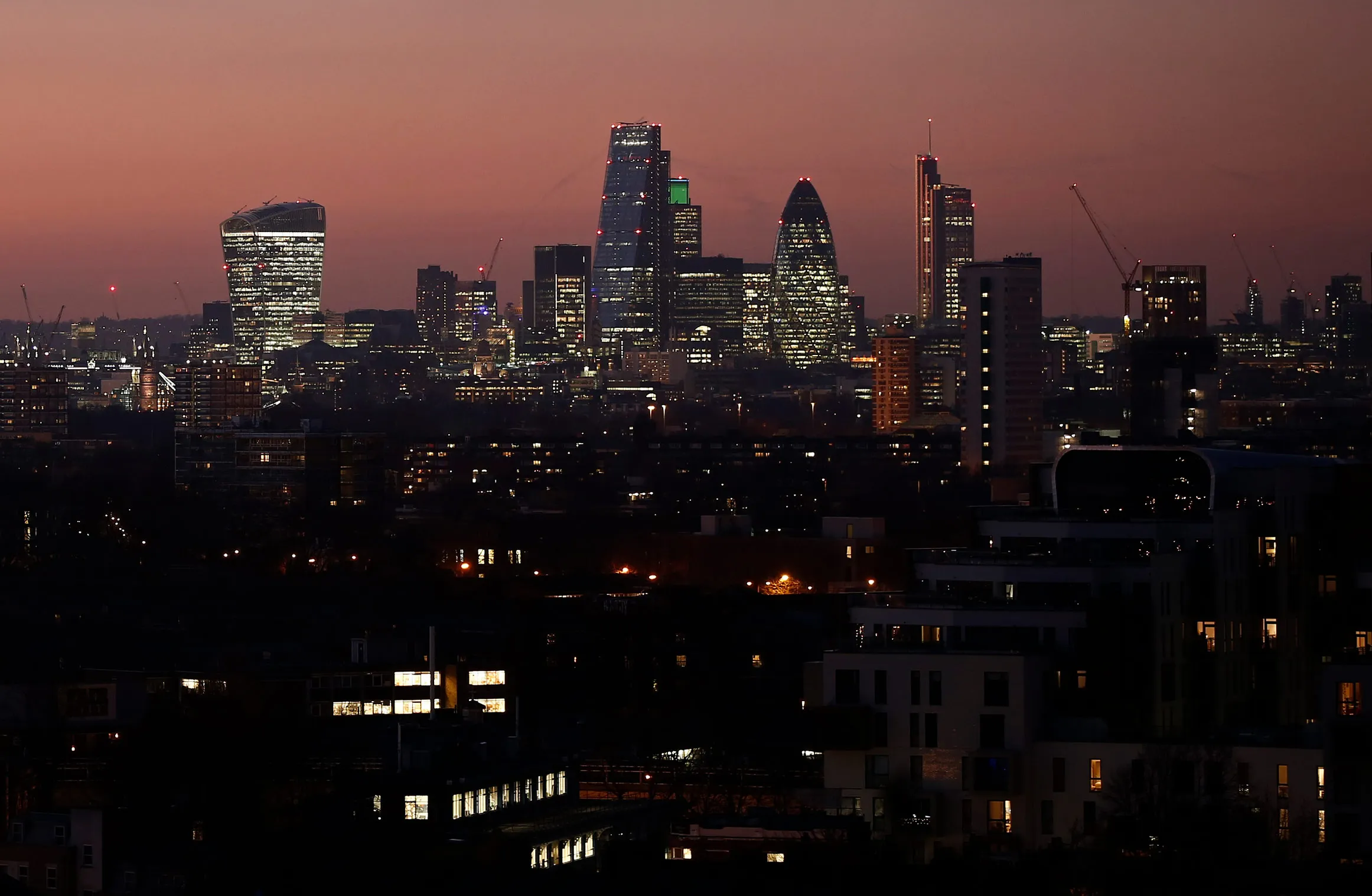 Skyscrapers At Dusk In London