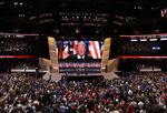 Donald Trump speaks during the Republican National Convention in Cleveland in 2016.