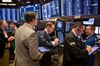 Traders work on the floor of the New York Stock Exchange (NYSE) in New York.