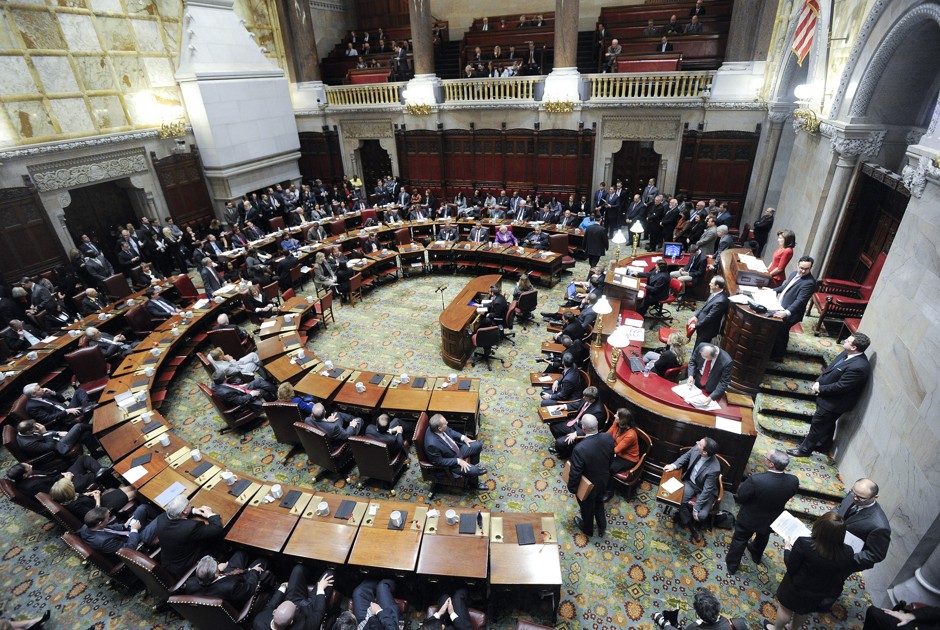New York state senators on the opening day of the legislative session.