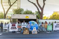Climate Change Activists Block Entrance Of Energy Company Eni