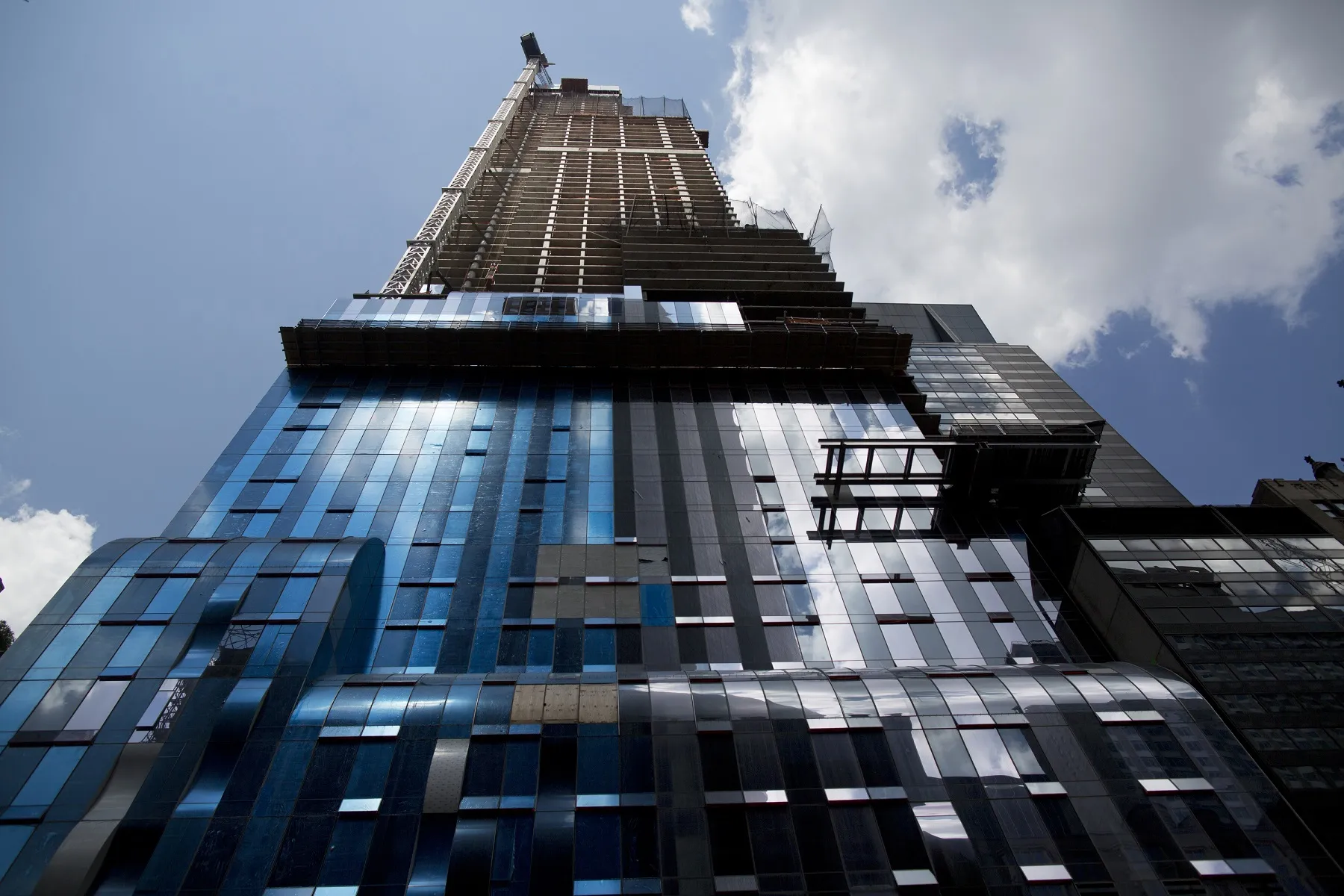 Construction at One57, a luxury apartment building, in New York,
