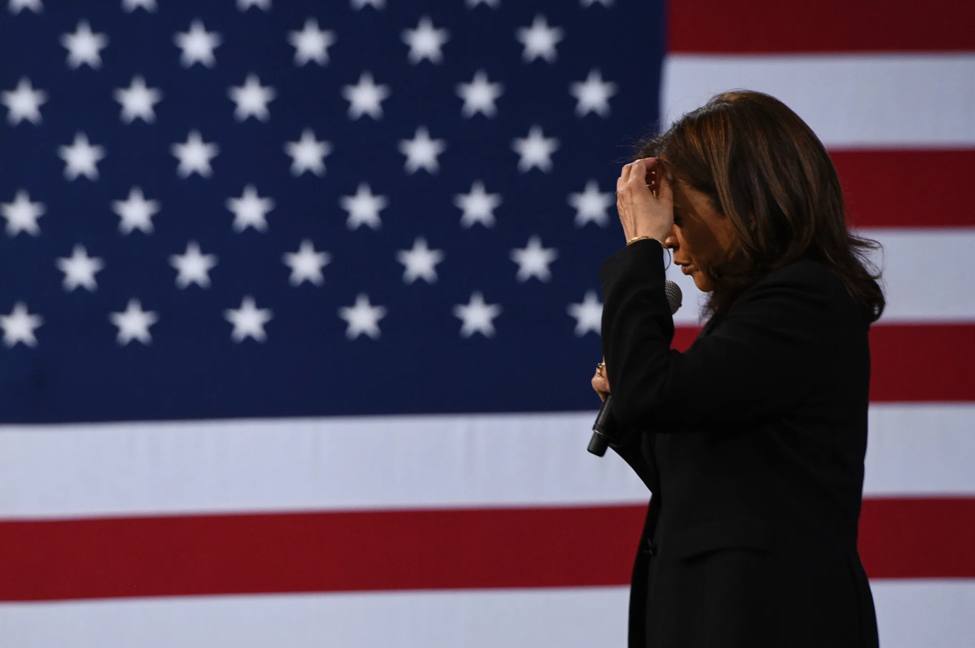 Senator Kamala Harris speaks at the forum on Saturday.