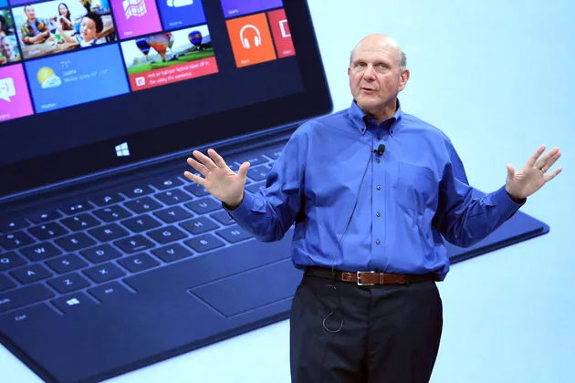 Chief Executive Officer Steve Ballmer unveils Surface, Microsoft's new family of PC tablets for Windows
