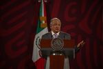 Andres Manuel Lopez Obrador, Mexico's president, speaks during a news conference in Mexico City on March 15, 2022.&nbsp;