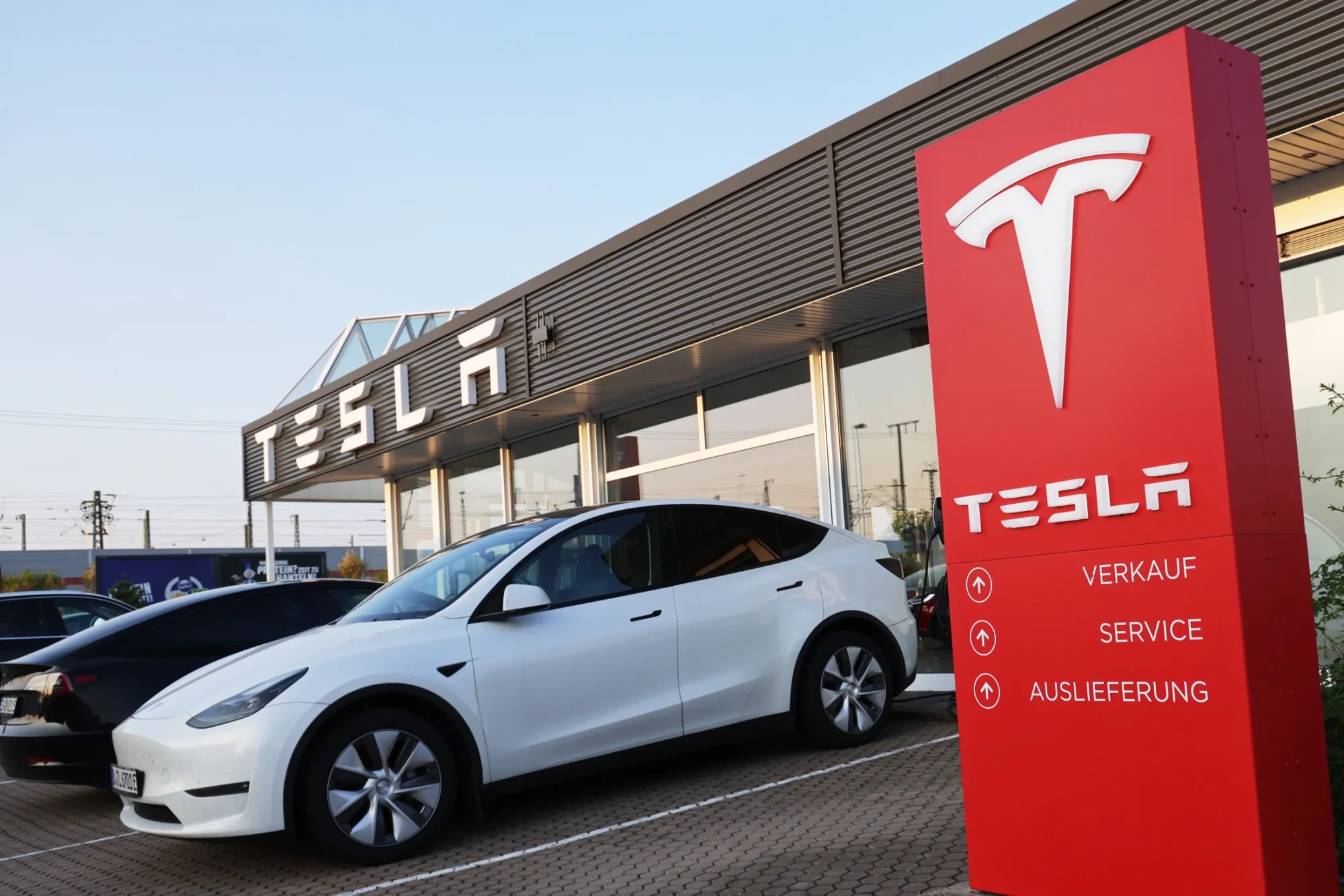 A Tesla dealership in Erfurt, Germany.