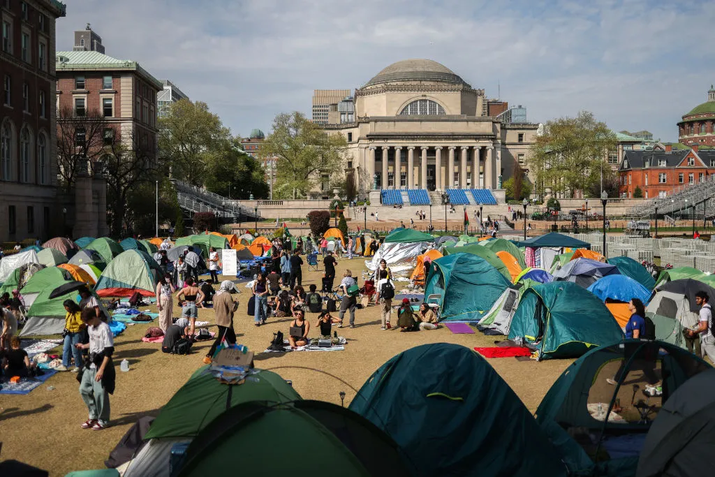 Pro-Palestinian encampment at the Columbia University, on April 28.