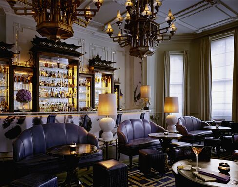There's an edge to the understated styling and a cheeky cocktail list at Artesian at the Langham