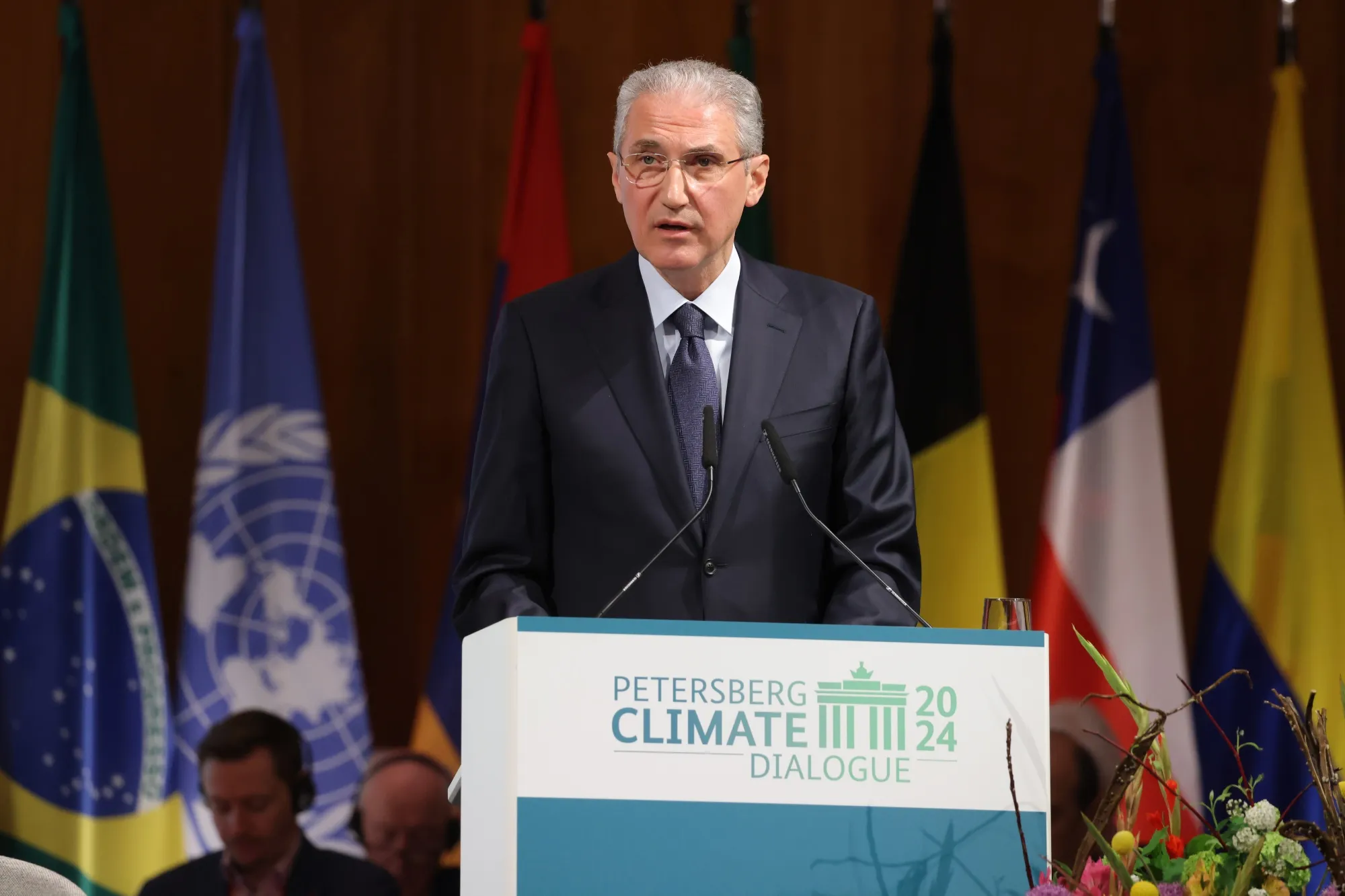 Mukhtar Babayev during the Petersberg Climate Dialogue in Berlin, on April 25.