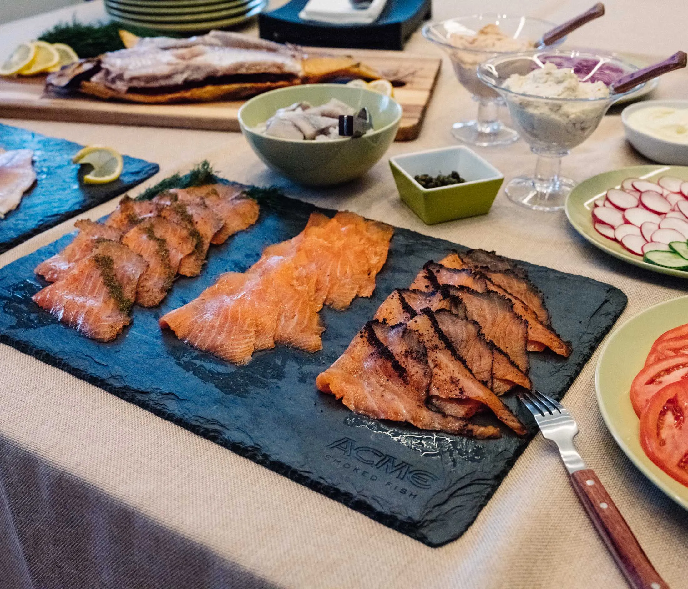A sampling from Acme Smoked Fish at company&nbsp;headquarters in the Greenpoint section of Brooklyn, New York.