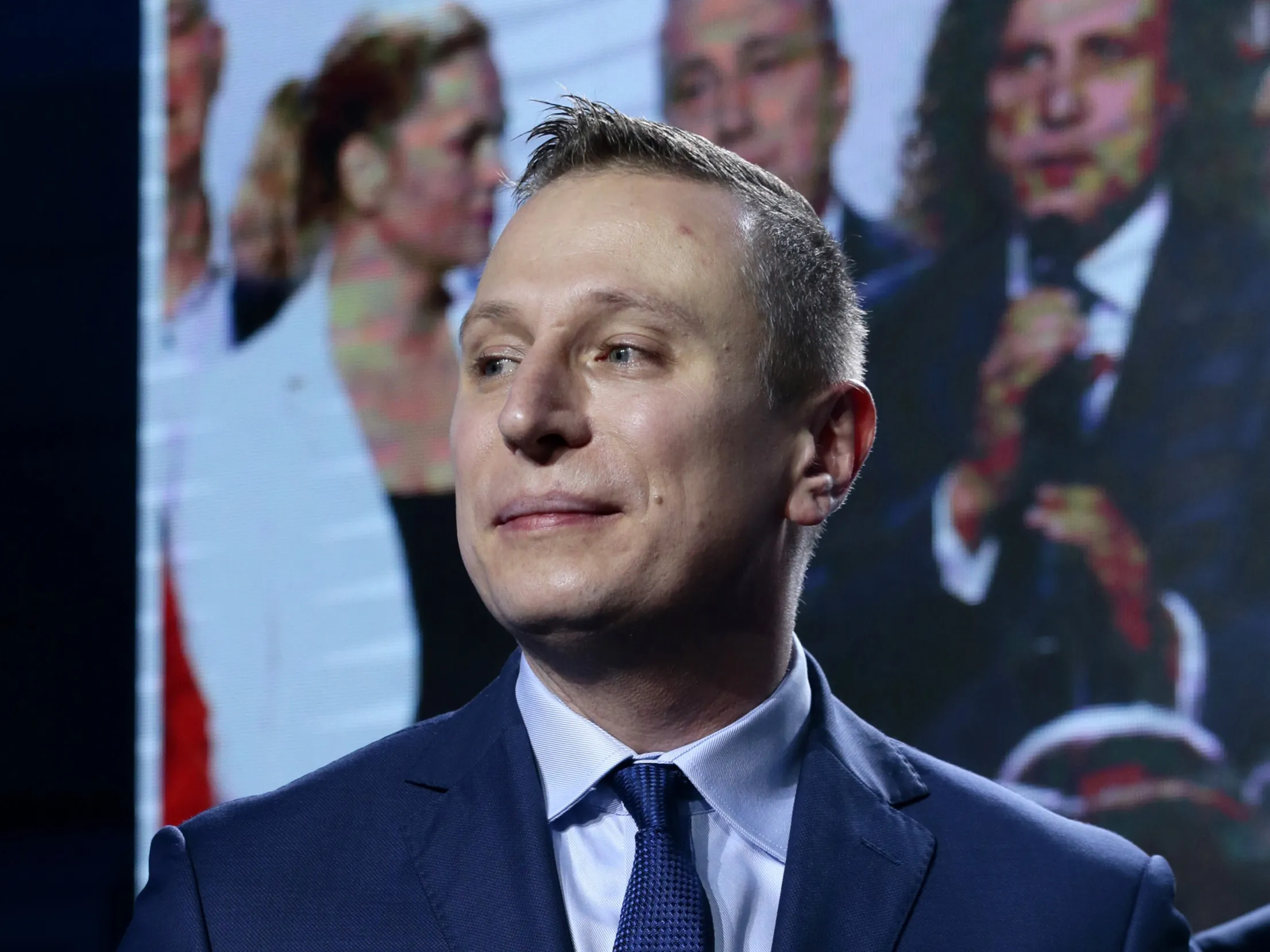 Krzysztof Brejza on the night of parliamentary elections, in&nbsp;Warsaw on Oct. 13, 2019.