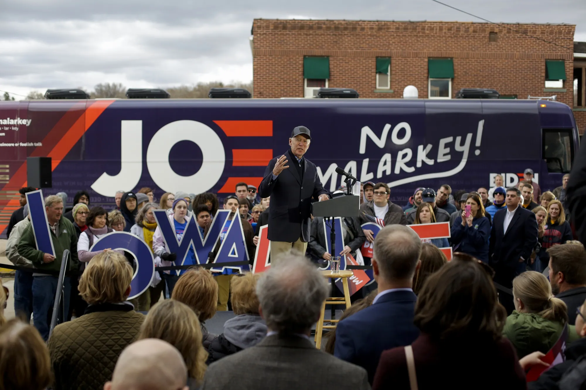 Joe Biden speaks during a campaign event in Council Bluffs, Iowa on Nov. 30.