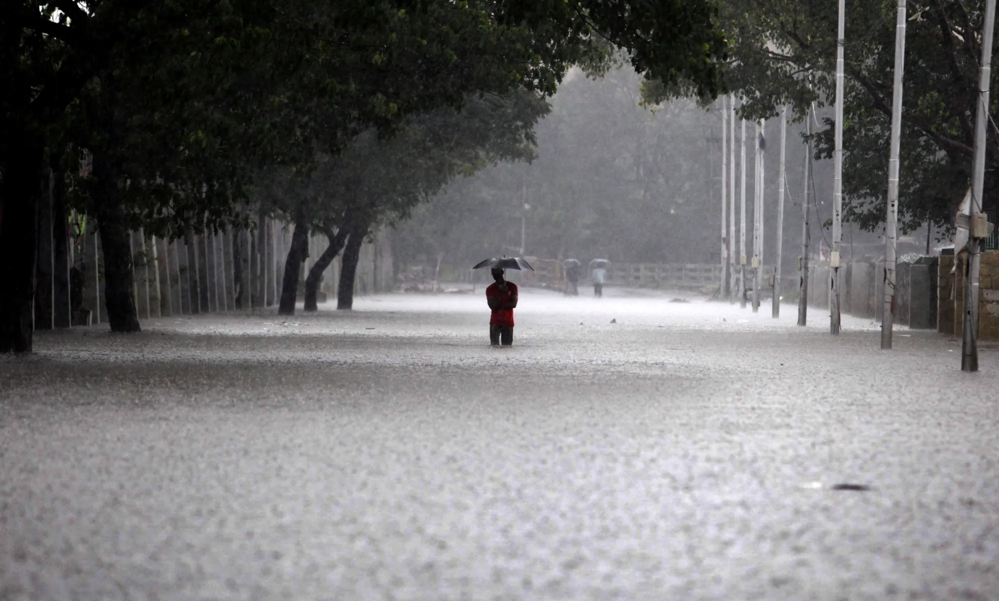 Floodwaters in Chennai, on Dec. 1, 2015. In the winter of 2015, Chennai suffered its worst inundation in a century,&nbsp;severely disrupting flights, train and bus services and forcing the postponment of half-yearly school exams.