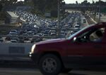 Traffic backs-up going south into Mexico in the border town of San Ysidro, California. September 3, 2015. 