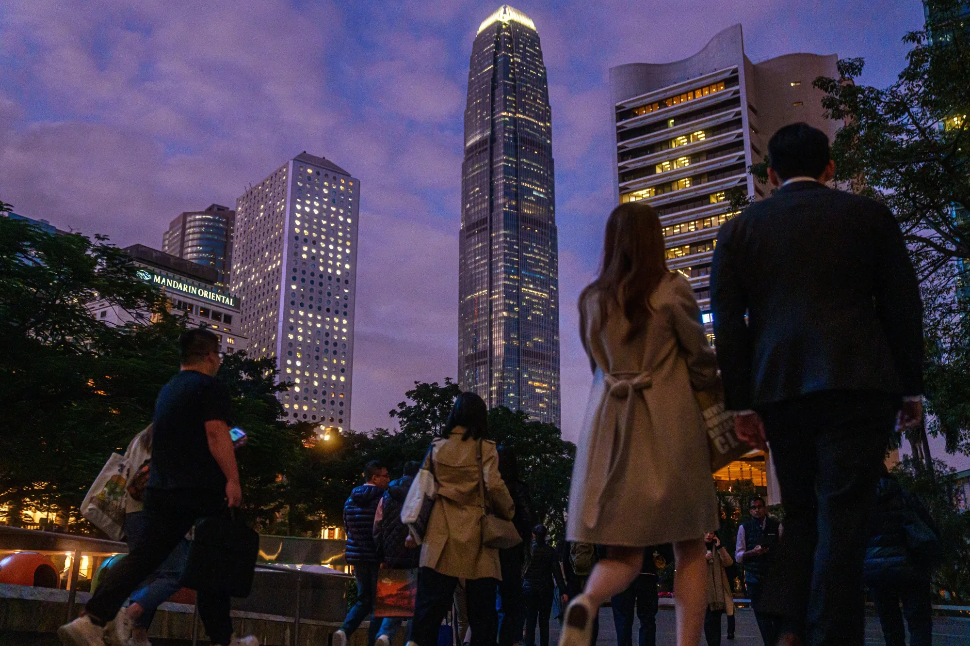 Two International Finance Center, center,&nbsp;in the Central district of Hong Kong, China.