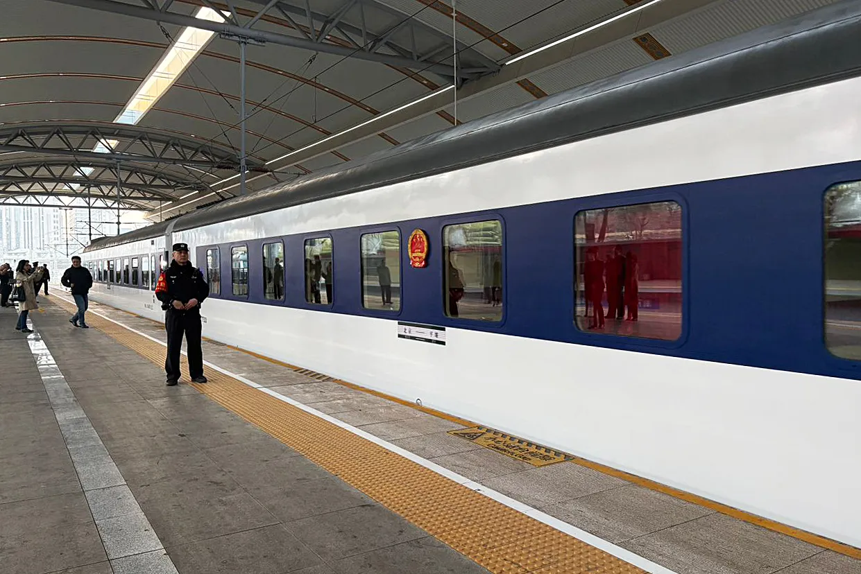 The K27 train at Beijing Station.