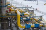 The Gazprom PJSC Slavyanskaya compressor station, the starting point of the Nord Stream 2 gas pipeline, in Ust-Luga, Russia, in January 2020.