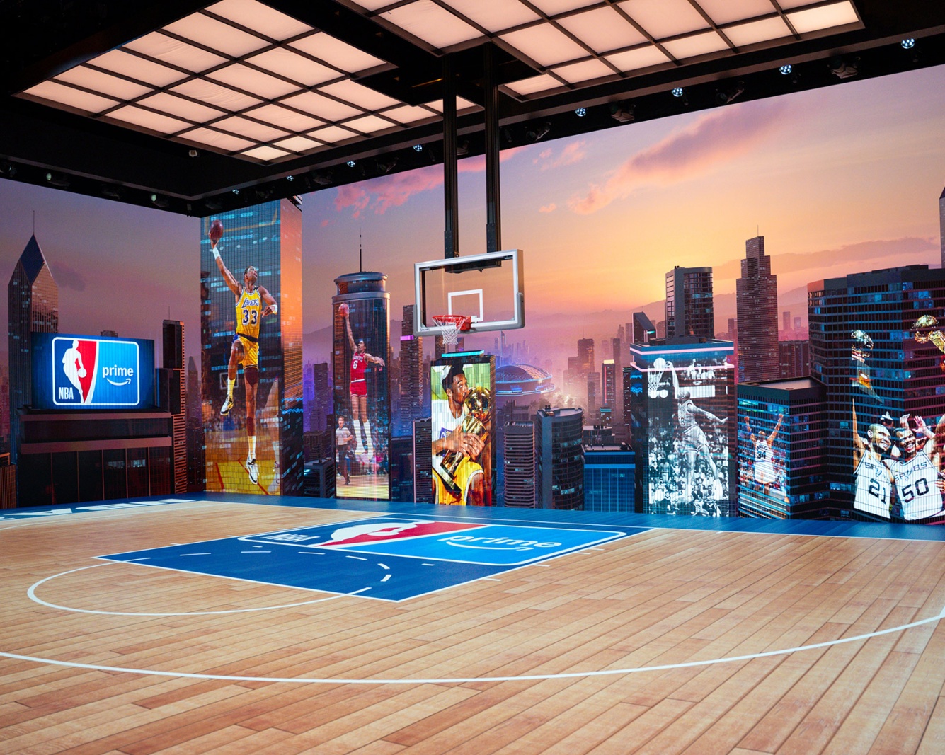 The NBA on Prime Video studio.