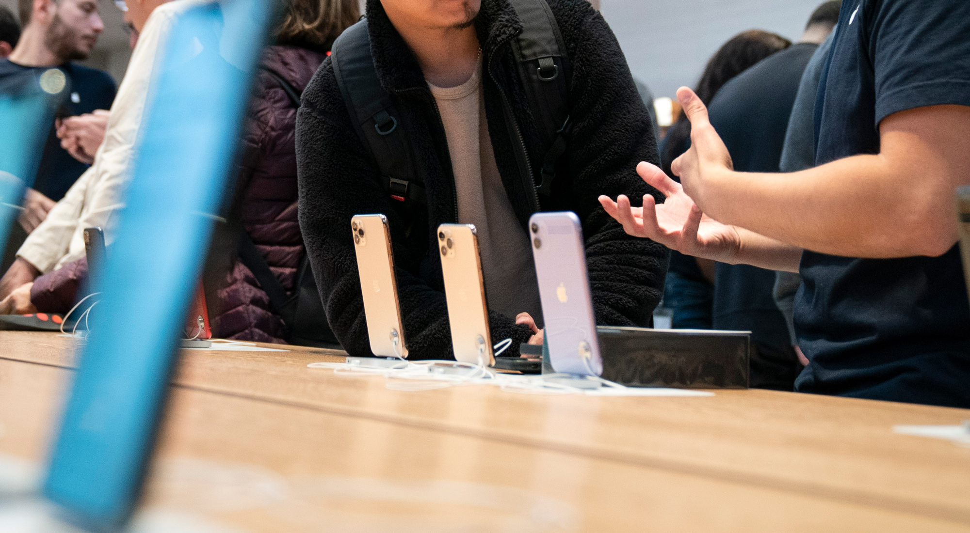 Consumers Line Up As Apple's iPhone 11 Goes On Sale In Stores