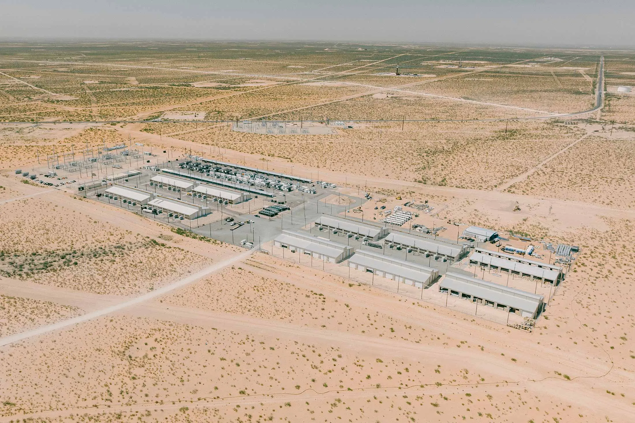 A crypto data center in Pyote, Texas, on land leased from the University of Texas System.